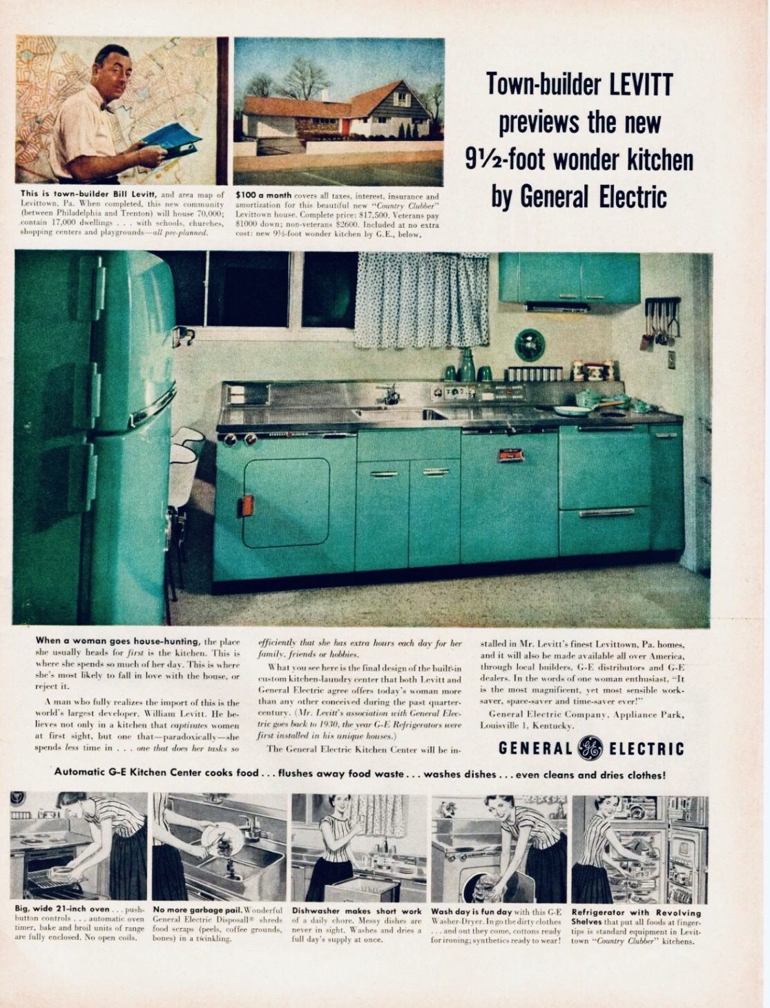 1955 General Electric Kitchen appliances advertising