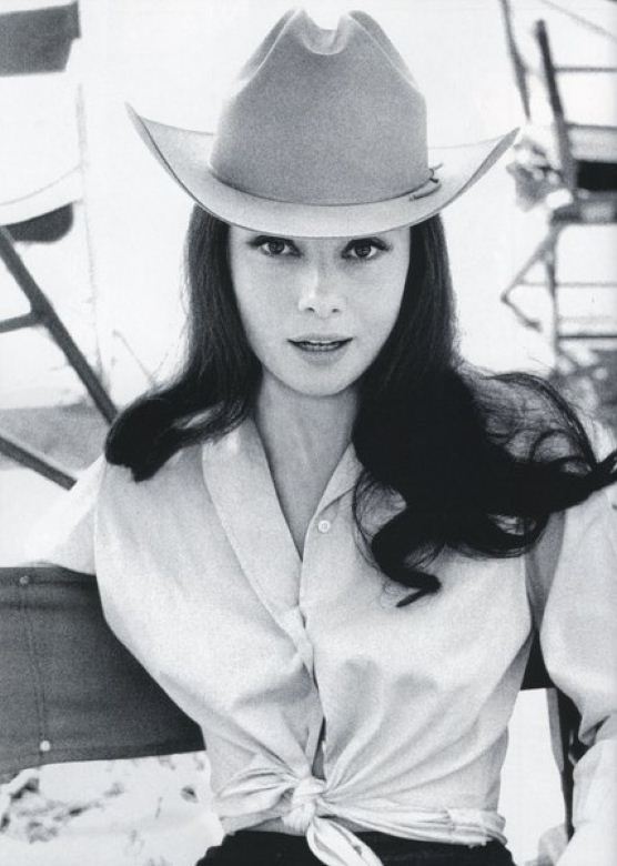 Audrey Hepburn in a cowboy hat 1959