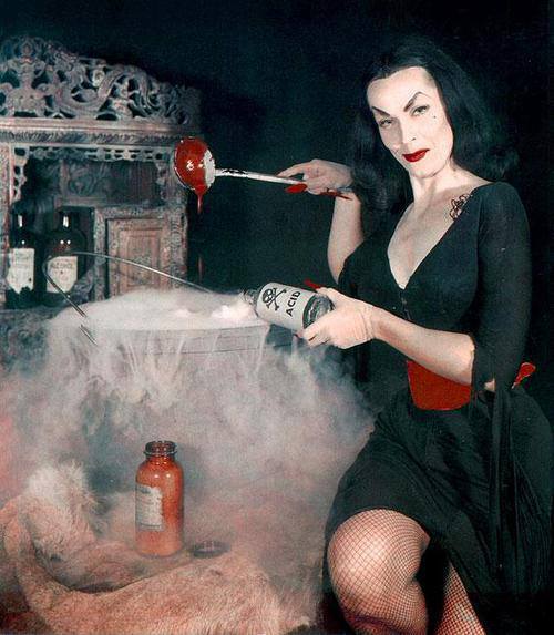 Maila Nurmi as "Vampira", the first TV horror hostess for ABC, (1954)
