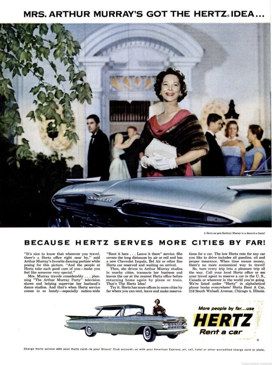 1958 Hertz Rent a Car ad