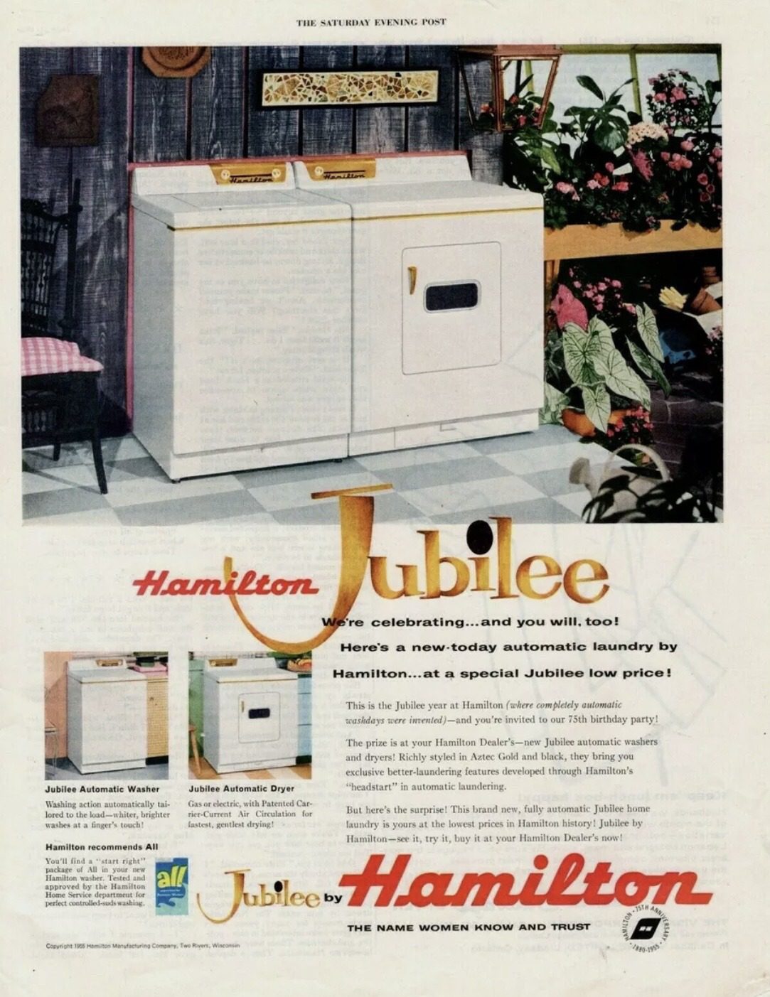 1955 Hamilton Jubilee Washer and Dryer ad