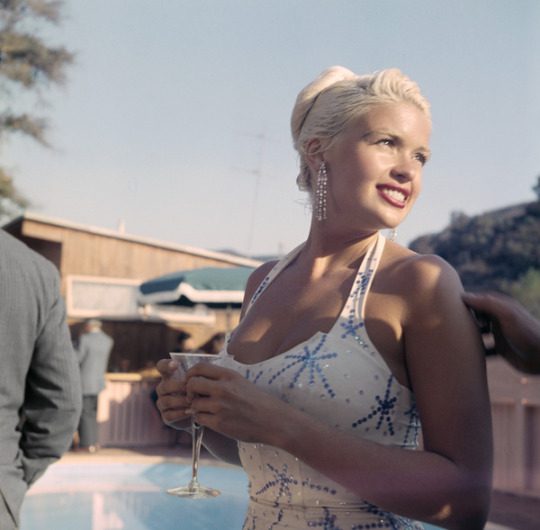 Jayne Mansfield at a pool party ,1956