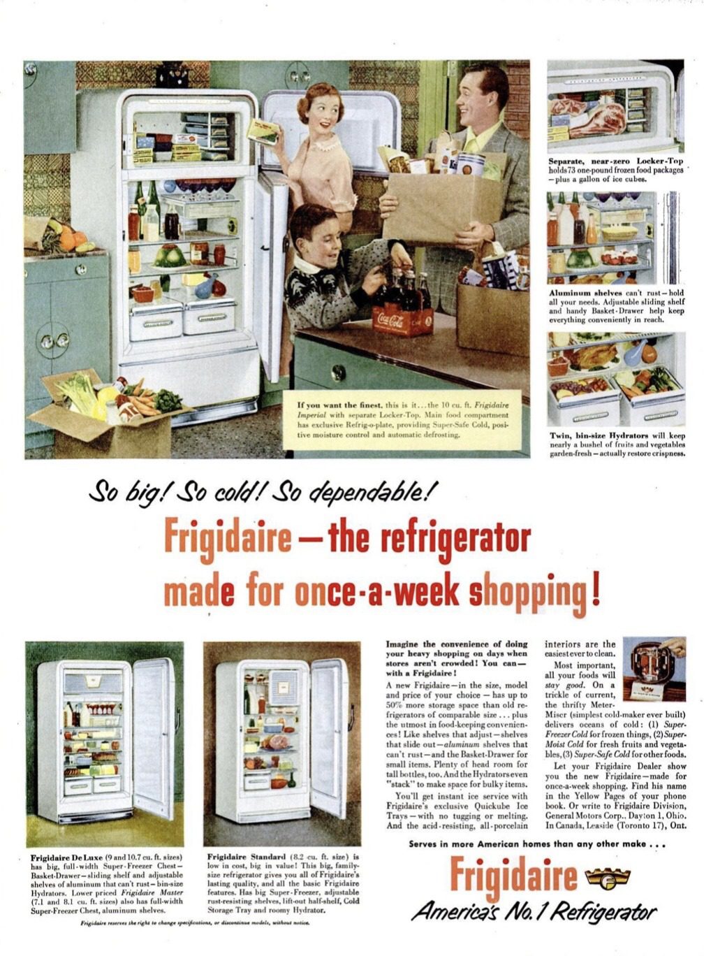 1951 Frigidaire refrigerator advertising