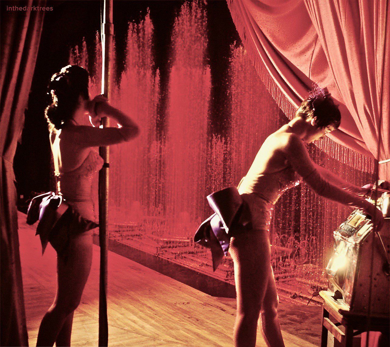 Showgirls in the wings at the Royal Nevada Hotel, Las Vegas 1955