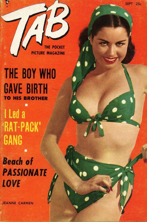 Jeanne Carmen, 1950s Era B Movie Actress And Trick Shot Golfer Appearing On The Cover Of Tab Magazine, September 1954.