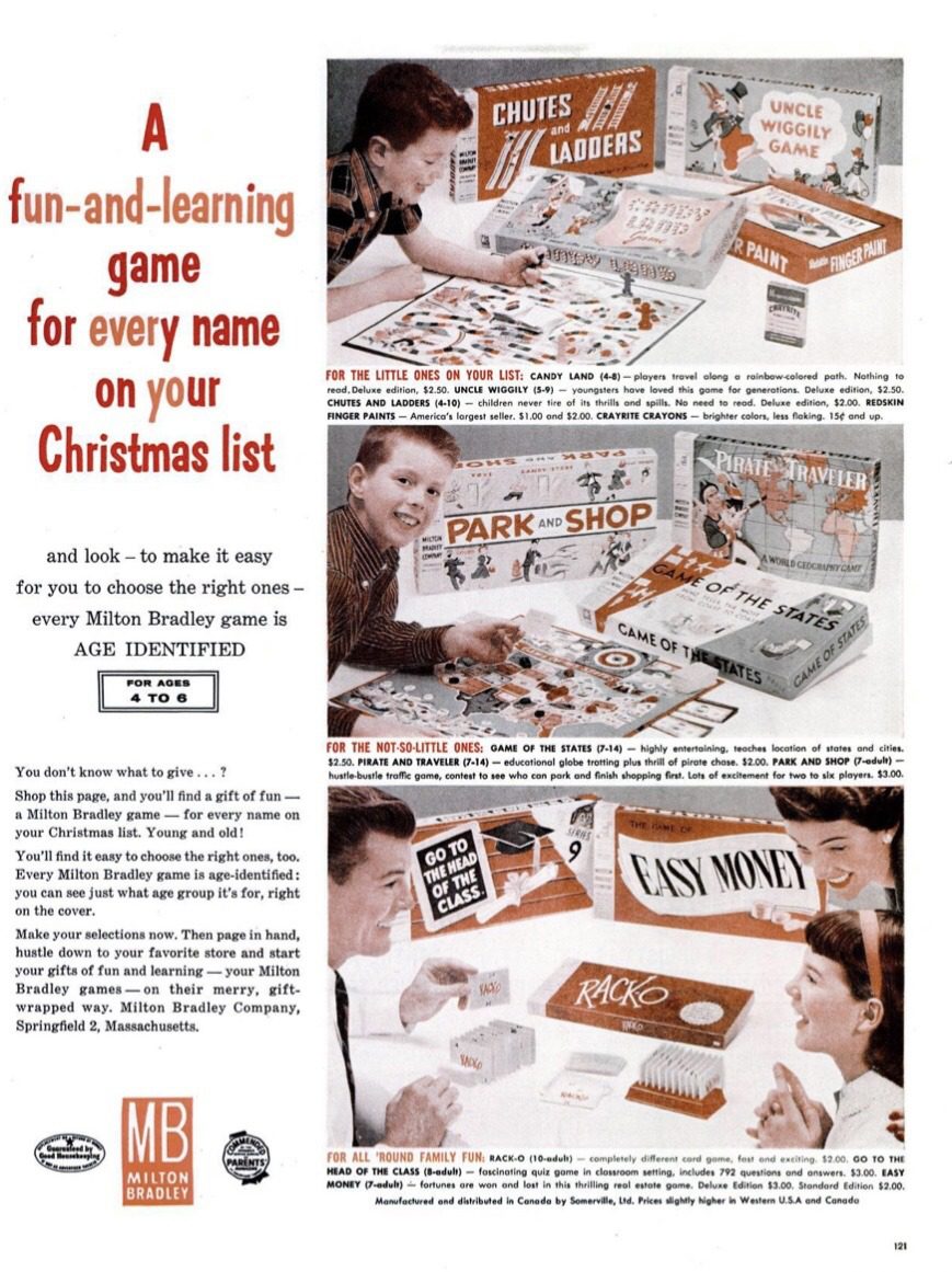 1959 Milton Bradley boardgame advertisement