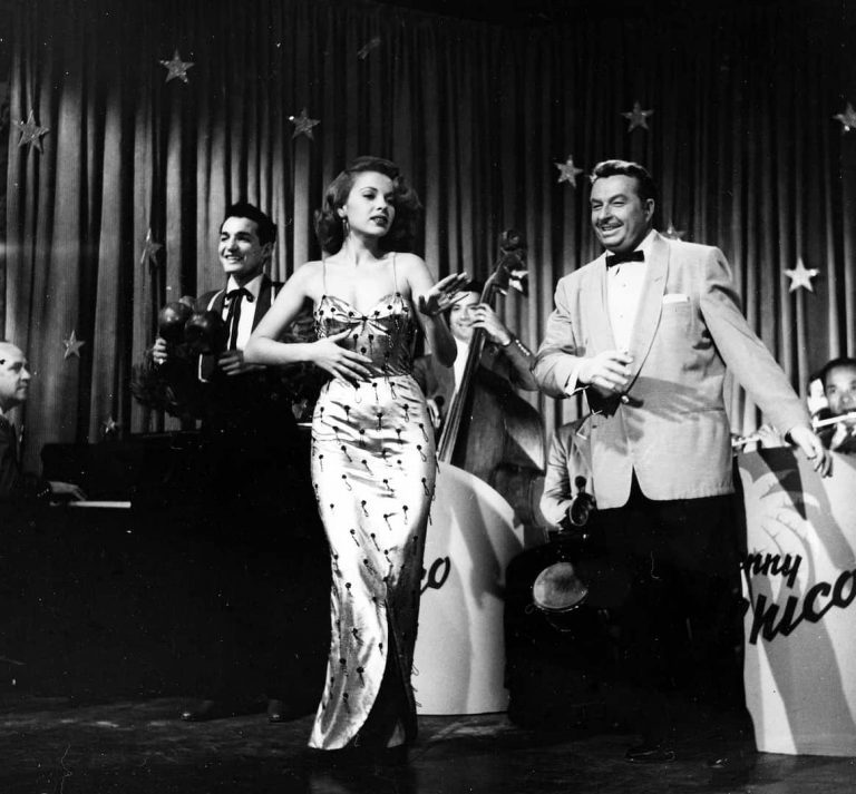 Abbe Lane - Xavier Cugat photo from Chicago syndicate 1955