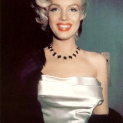 Marilyn Monroe attending the Cinerama Party at the Cocoanut Grove at the Ambassador Hotel on January 1st, 1953.