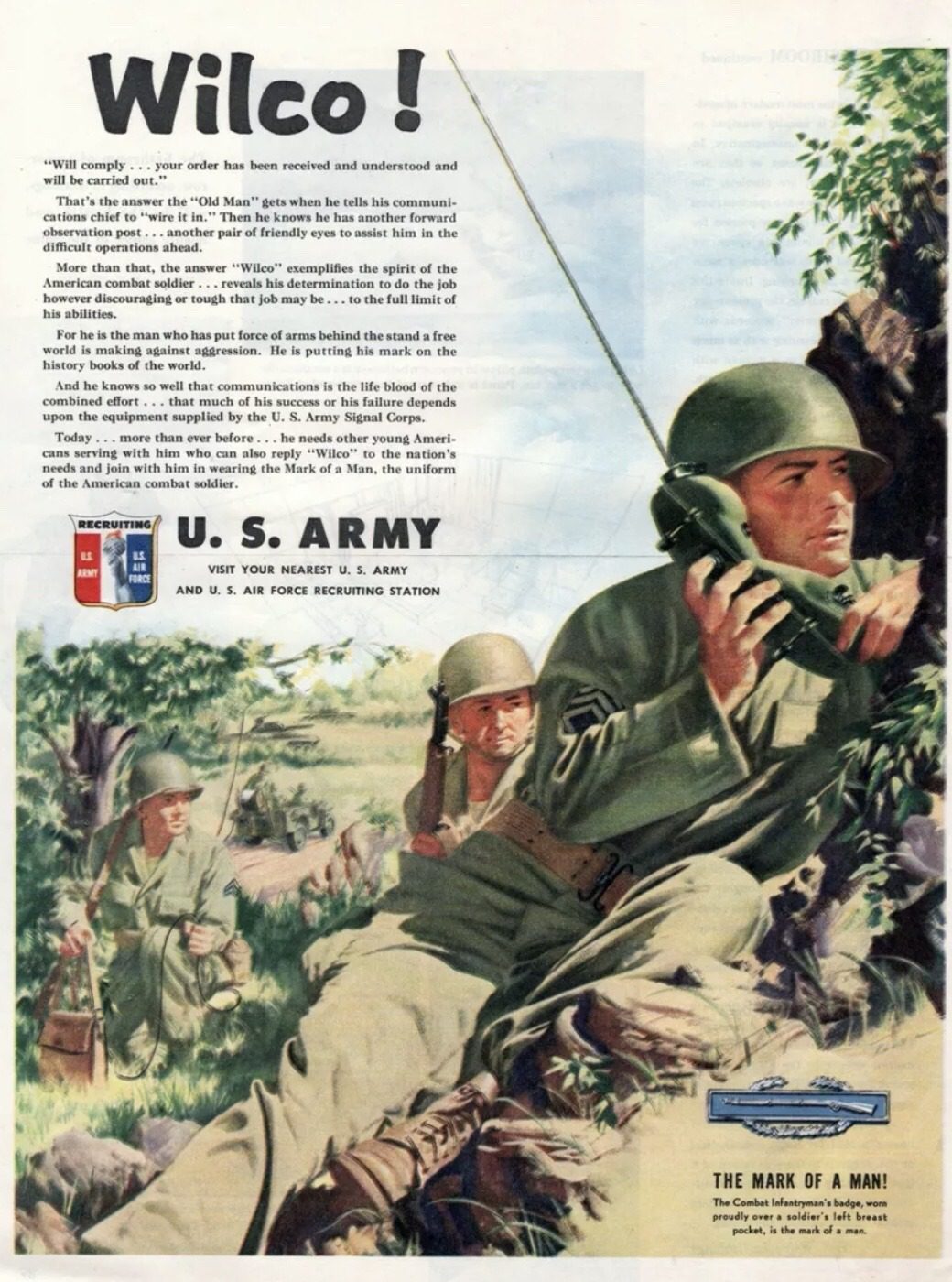 1951 US Army recruitment advertising