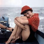 Natalie Wood on a boat off the coast of California, 1955