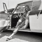 Jeanne Carmen (with a 1956 Studebaker Golden Hawk) : photo by Earl Leaf, Los Angeles, 1957.