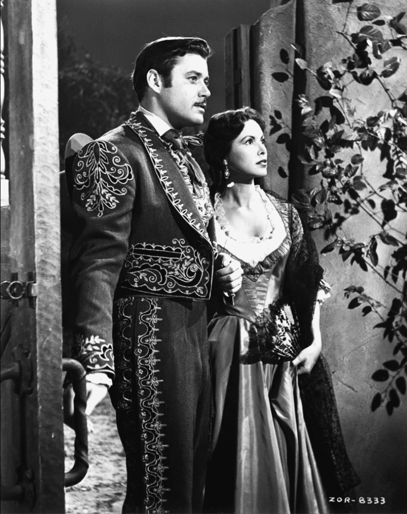 Jolene Brand and Guy Williams in Zorro (1957)