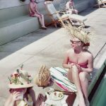 Lana Turner lunching by pool at the Coral Casino, Santa Barbara, California, photographed by Earl Theisen for Look magazine, 1951