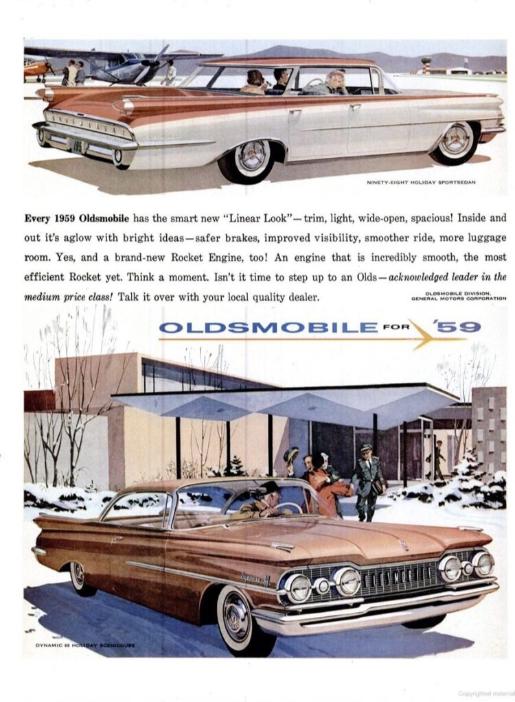 1958 Oldsmobile ad for the 1959