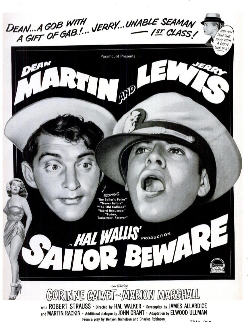 1958 Sailor Beware movie ad starring Martin and Lewis