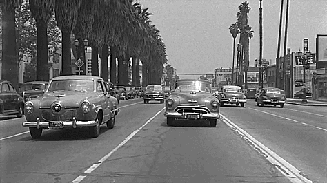 Sunset Boulevard in Los Angeles, 1952
