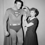 Pictures of Lucille Ball and Superman, 1957.