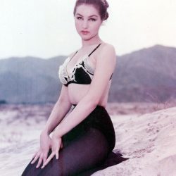 Julie Newmar on the sand