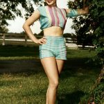 Shirley Jones posing in shorts