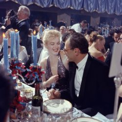 Marilyn Monroe and Arthur Miller attending the April in Paris ball, at the Waldorf-Astoria in Manhattan, New York on April 11, 1957.