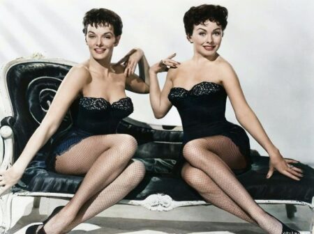 Jane Russell and Jeanne Crain inPromo For Gentlemen Marry Brunettes 1955_