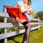 On the Fence by Gil Elvgren, 1959