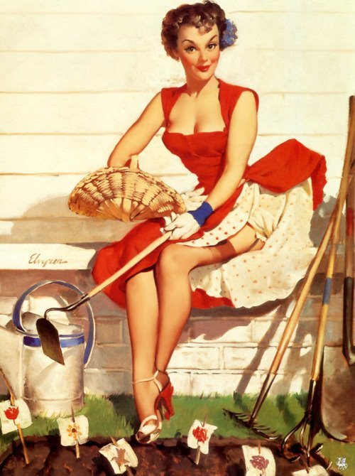 Worth Cultivating (1952) by Gil Elvgren