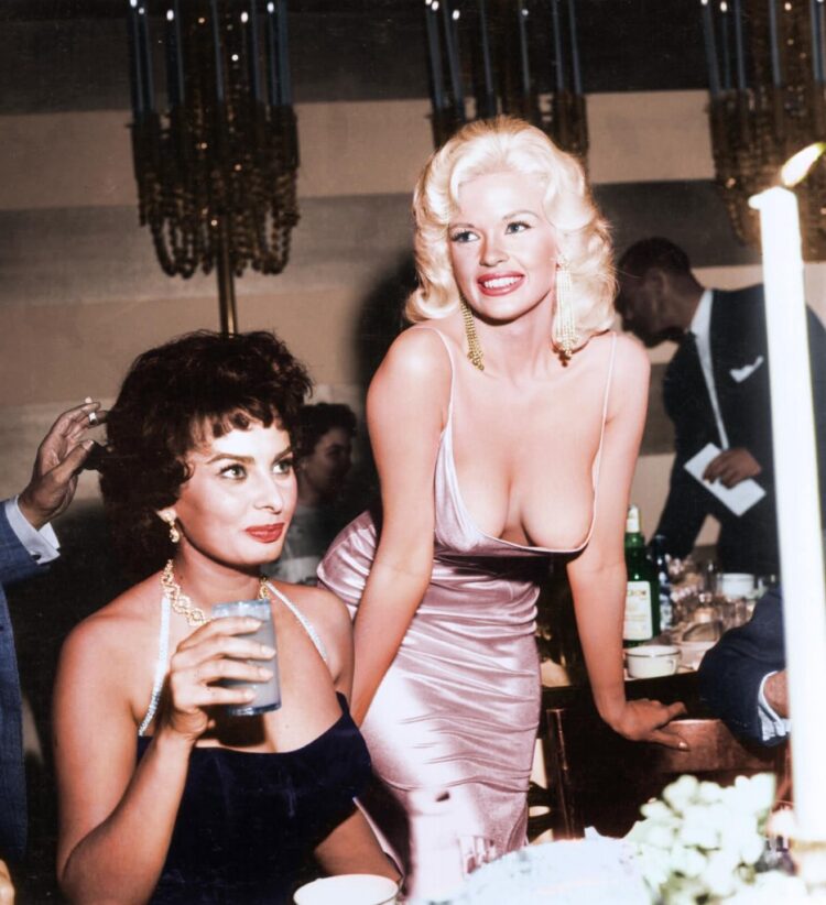 Sophia and Jayne at that Dinner party in 1957