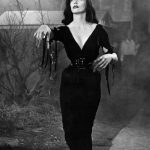 Vampira, a.k.a. Maila Nurmi, on the set of Plan 9 from Outer Space, 1956