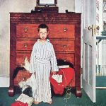 “The Discovery (Truth About Santa)” by Norman Rockwell (1956)