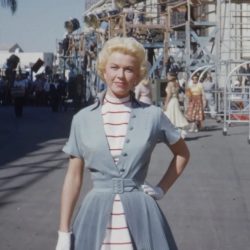 Doris Day on the Warner Brothers lot in 1954 during filming of Jack Donohue‘s LUCKY ME