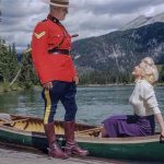 Marilyn Monroe and a Mountie in Banff, Alberta in 1953
