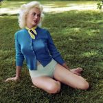 Model and photographer Bunny Yeager 1955. Colorized