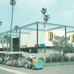 1950s Disneyland Hotel tram. This is the area where the Monorail would go through a few years down the line from this photo.