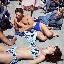 Kirk Douglas and Brigitte Bardot at Cannes (1953)